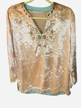 BOHO Soft Surroundings NWOT peachy pink velvet sz M
